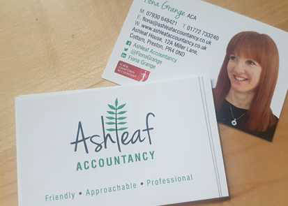ashleaf accountancy business cards