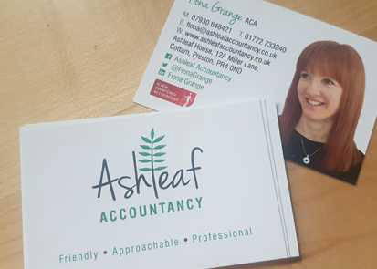 ashleaf accountancy business cards