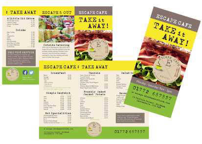 escape cafe trifold leaflet