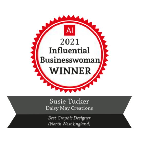 Winner of an Influential Businesswomen Award 2021 for Graphic Design (UK)