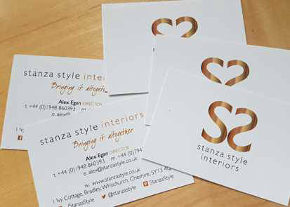 stanza style business cards