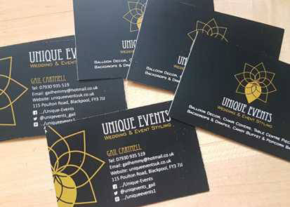 unique events business cards